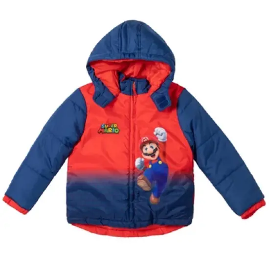 SUPER MARIO Nintendo Mario Princess Peach Yoshi Puffer Jacket Toddler image {2}