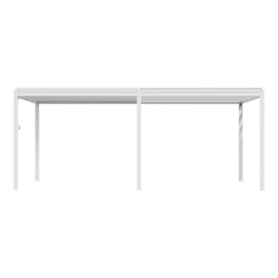 Mondawe Outdoor Louvered Pergola 10X20FT, Aluminum Pergola with Adjustable Roof and Efficient Drainage System image {14}