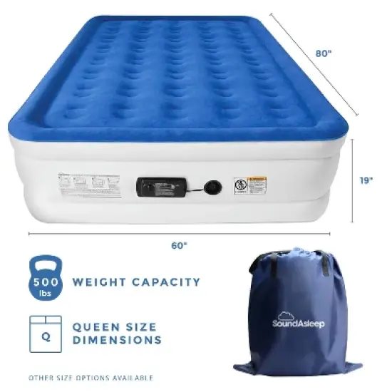 SoundAsleep Dream Series Air Mattress with ComfortCoil Technology & Internal High Capacity Pump image {10}