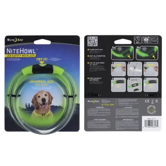 Nite Ize Nite Howl LED Safety Necklace Adjustable Dog Collar - Green image {2}
