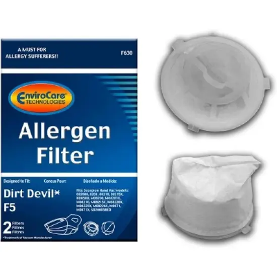 Dirt Devil F5 Replacement Filters Fit Dirt Devil Scorpion Hand Vacs Models 08200, 8201, 08210, 08215x & More, Rep 2Pk image {5}