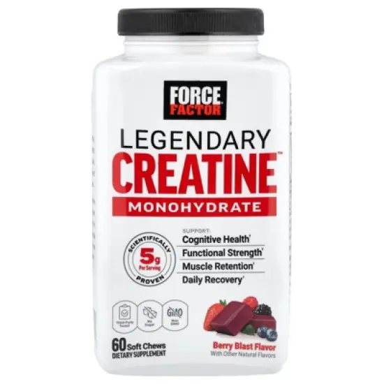 Force Factor Legendary Creatine Monohydrate, Berry Blast, 60 Soft Chews (2.5 g per Chew) image {4}
