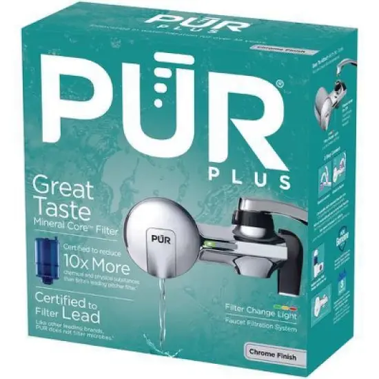 PUR Filtration PLUS Faucet Horizontal Mount Water Filtration System Chrome PFM400H: Best Sink Filter, Lead & Mercury Removal, Easy Install image {10}
