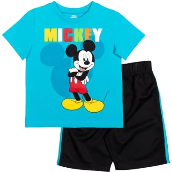 Disney Mickey Mouse Donald Duck Goofy Pluto Graphic T-Shirt  and Mesh Shorts Outfit Set Infant to Little Kid image {9}