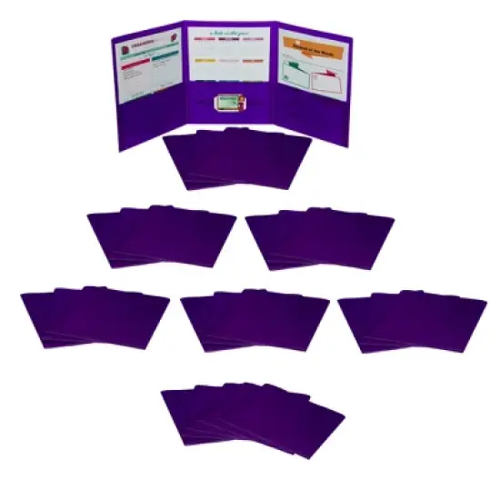 C-Line&reg; Tri-Fold Portfolio, Heavyweight Poly, Purple, Pack of 24 image {3}
