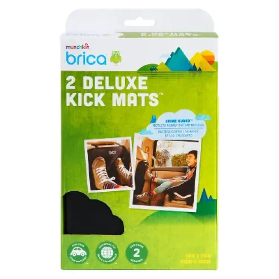 Munchkin Brica Deluxe Kick Mats - Black 2pk image {5}