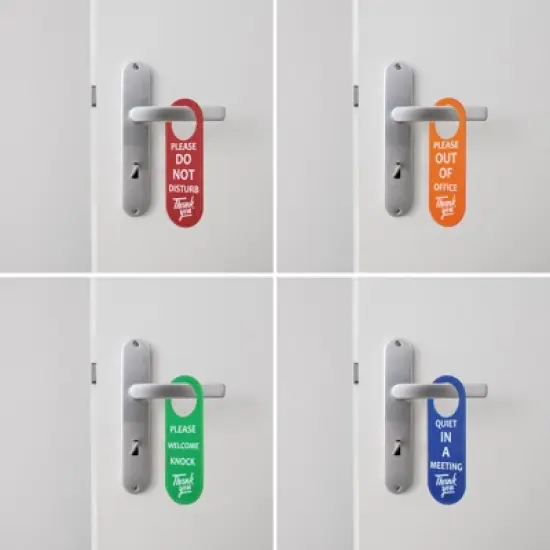 Unique Bargains PU Leather Waterproof Office Home Meeting Door Hanger Sign image {3}