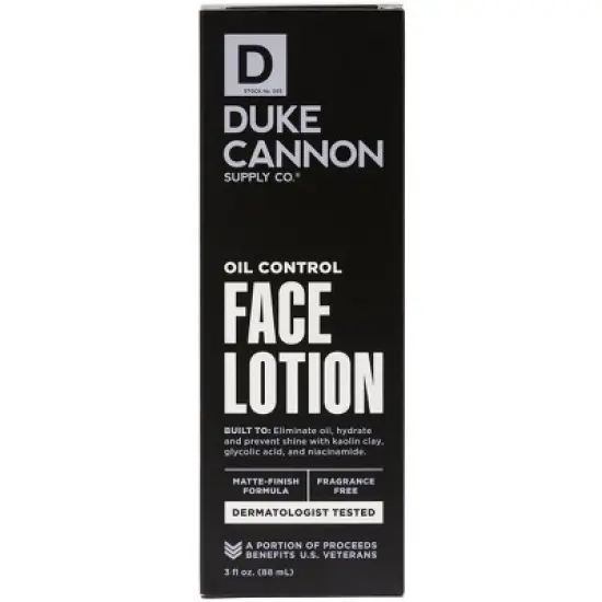 Duke Cannon Oil Control Face Lotion - Shine-Reducing Moisturizer for Men - 3 fl. oz image {3}