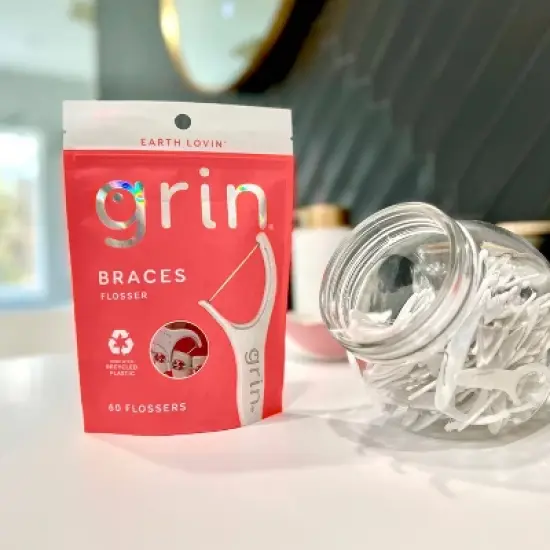 Grin Oral Care Braces Dental Floss - Unflavored - 60ct image {8}