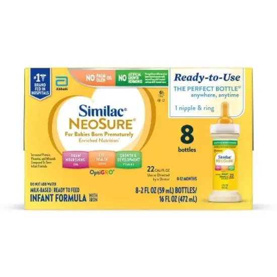 Similac Neosure Ready to Feed Infant Formula Bottles - 2 fl oz Each/8ct image {11}