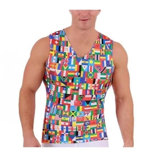 Insta Slim USA Flag Activewear Sleeveless V-Neck 5VAT0N1 image {3}