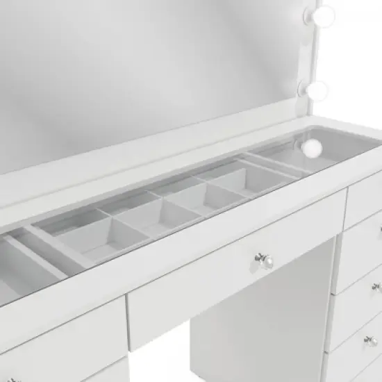 Leila Lighted Makeup Vanity - Boahaus image {8}