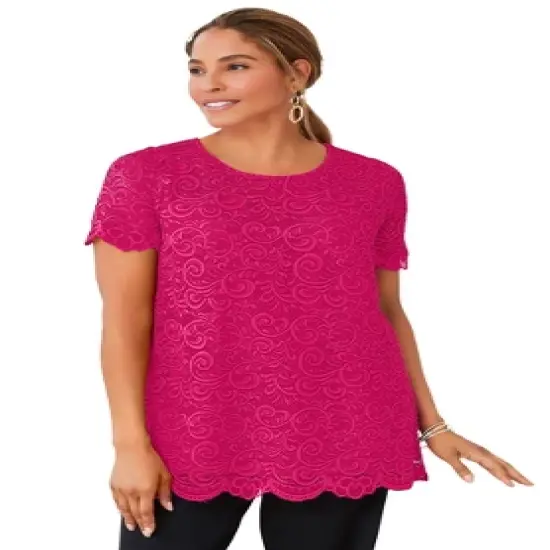 Jessica London Women&rsquo;s Plus Size Lace Tunic image {7}