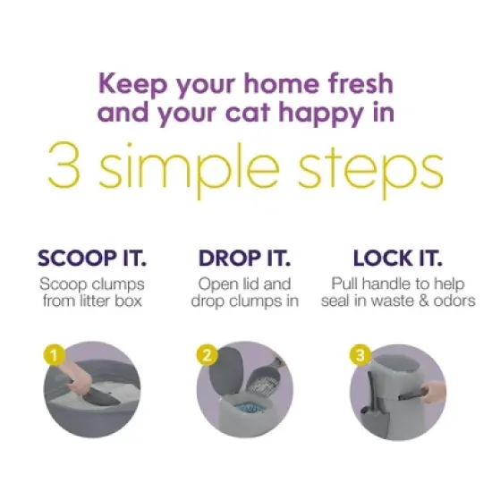 Litter Genie Design Pail Cat Waste Container System - 4pc image {6}