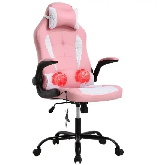 BestMassage Gaming Chair Computer Desk Chair with Lumbar Support Upholstery and Rolling Swivel Chair Base for PC Gaming and Executive Use image {11}