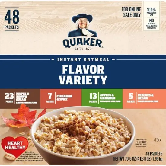 Quaker Instant Oatmeal Variety Pack - 70.5oz / 48ct image {1}