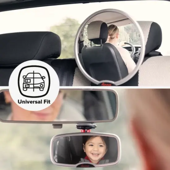 Diono Baby Car Mirror 2 Pack, Car Seat Mirror for Rear Facing Infant & See Me Too Rear View Mirror, Silver image {7}