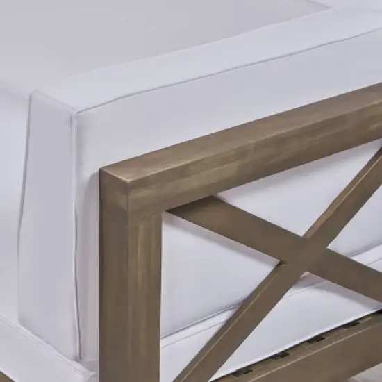 Brava 8pc Acacia Wood Sectional Sofa Set - Christopher Knight Home image {3}