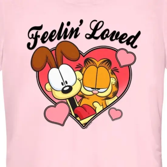 Junior's Garfield Valentine's Day Feelin' Loved T-Shirt image {1}