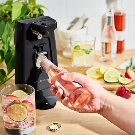 KitchenSmith Electric Can Opener Black: Freestanding, Metal & Plastic, 2-Year Warranty, Spot Clean, 9.05" Width image {3}