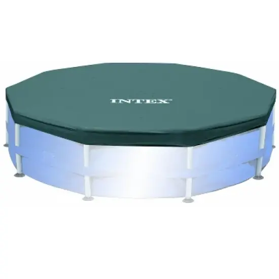 Intex Swimming Pool Maintenance Kit with Vacuum and Pole & 10&rsquo; Round Pool Cover image {1}