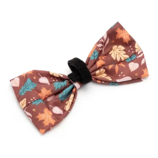 The Worthy Dog Falling Leaves Bow Tie - Adjustable Pet Collar Accessory image {1}