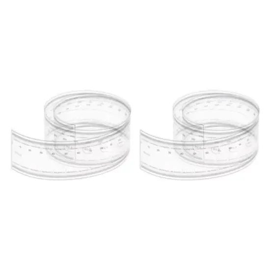 Unique Bargains PET Plastic Folding Measuring Tool Film Flexible Rulers 2 Pcs image {4}
