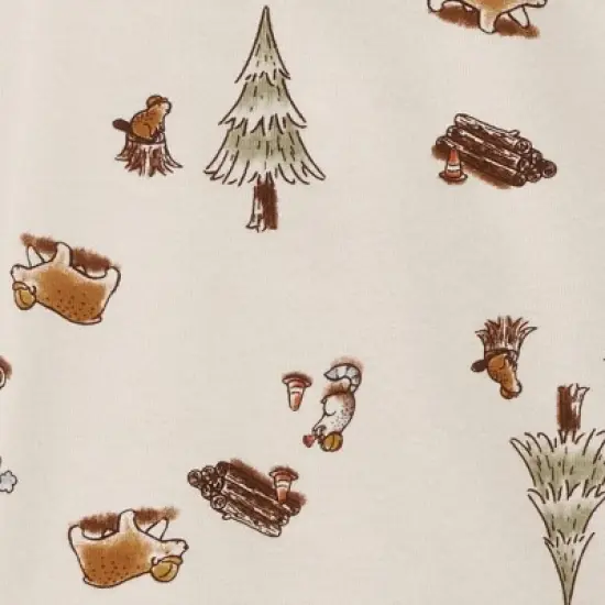 Carter's Just One You&reg; Toddler Boys' Bears and Woodland Short Sleeve Pajama Set - Cream/Blue image {3}