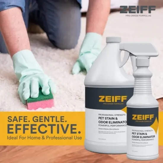 Zeiff Pet Stain and Odor Remover - Pet Urine Enzyme Cleaner to Break Up Tough Stains - Carpet Stain Remover for Dog Urine and Cat Pee, 1 Gallon, image {6}
