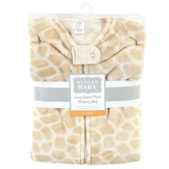 Hudson Baby Plush Long-Sleeve Sleeping Bag, Sack, Blanket, Giraffe image {1}