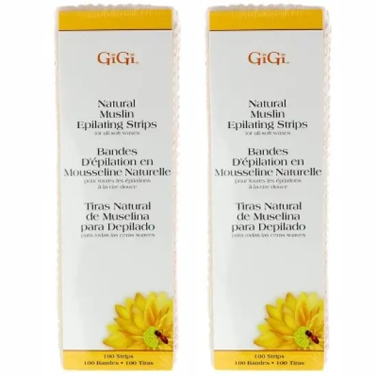 GiGi Natural Muslin Epilating Strips (100 Strips) - Large - 3 in x 9 in (PACK OF 2) image {5}