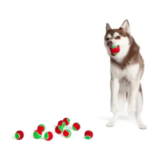 Midlee Filled Dog Stocking- Reindeer Antlers and 10 Mini Tennis Balls image {3}