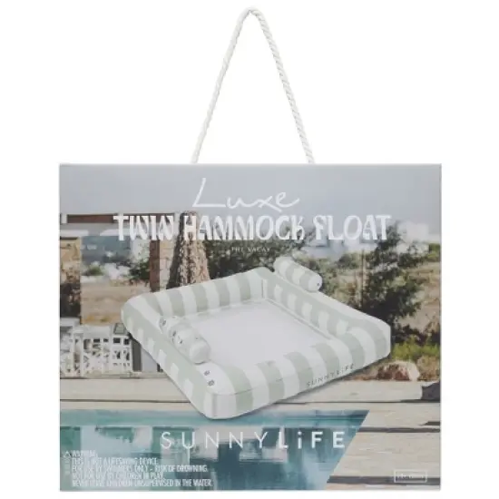 Sunnylife: Luxe Twin Hammock Float - The Vacay Soft Olive-2-Person Pool Lounger image {1}