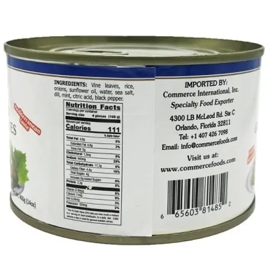 Eastern Feast - Stuffed Grape Leaves, 14 oz / 400g, Vegan. image {1}