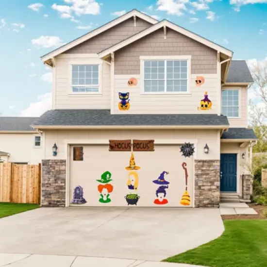 FUN LITTLE TOYS 18 PCS Halloween Witch Theme Decor Including Skull, Black Cat, Pumpkin for Halloween Decorations Party Suppliers image {2}