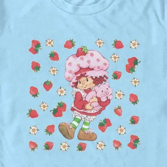 Men's Strawberry Shortcake Berry Flower Background T-Shirt image {1}