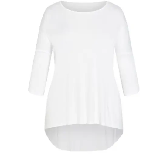 Women's Plus Size Bamboo 3/4 Top - ivory | ZIM & ZOE image {2}