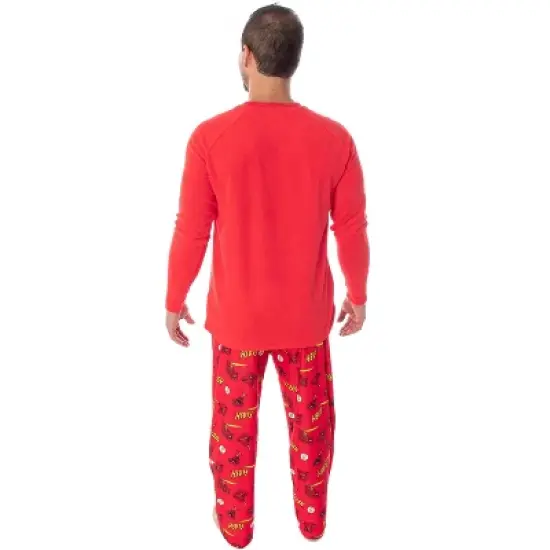 DC Comics Men's The Flash Superhero Fleece Shirt And Pant 2 PC Pajama Set image {3}