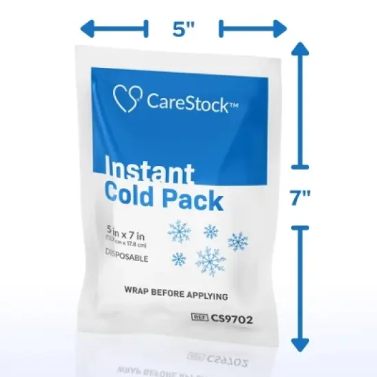 CareStock Instant Cold Pack, Disposable, 5 in. x 7 in., 1 Count, 24 Packs, 24 Total image {3}