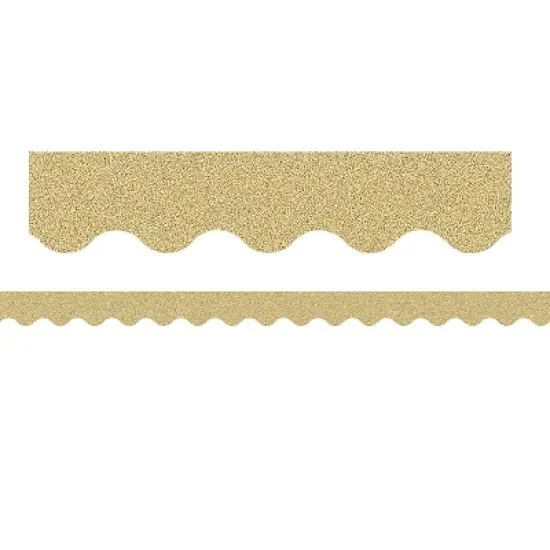 Teacher Created Resources Scalloped Border 2.19" x 105' Gold Glitz (TCR77016-3) image {1}
