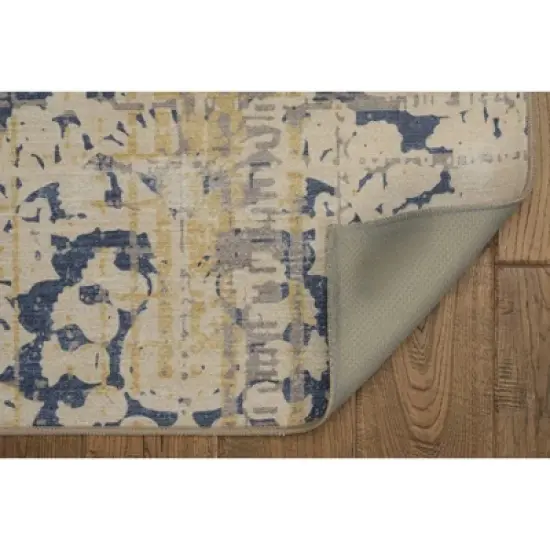 Selkirk Washable Outdoor Rug Navy/Sand - Linon image {3}