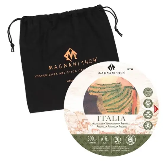 Magnani 1404 Italia Cold Press 100% Cotton Watercolor Paper Block, 20 Sheets, 140 lb, Round Watercolor Paper, Acid-Free, UV Resistant,  Vegan Sized, image {6}