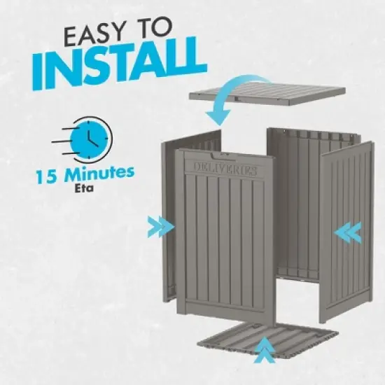 Sersper Multi-Purpose Outdoor Storage Box, 48-Gallon Lockable Trash, Storage, and Parcel Drop Box, Waterproof and Durable Resin Material, Brown image {7}