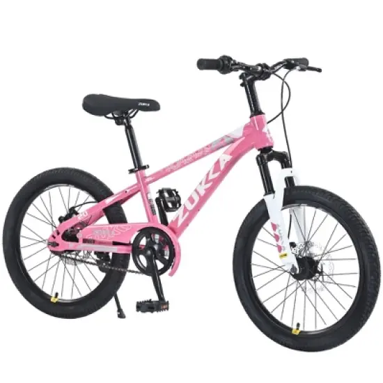 RISOKEYS 20 Inch Single Speed Mountain Bike for Kids Age 7-10,Front Suspension Fork Kids' Bicycles,Disc Brake & Adjustable Seat,for Boys Girls image {6}