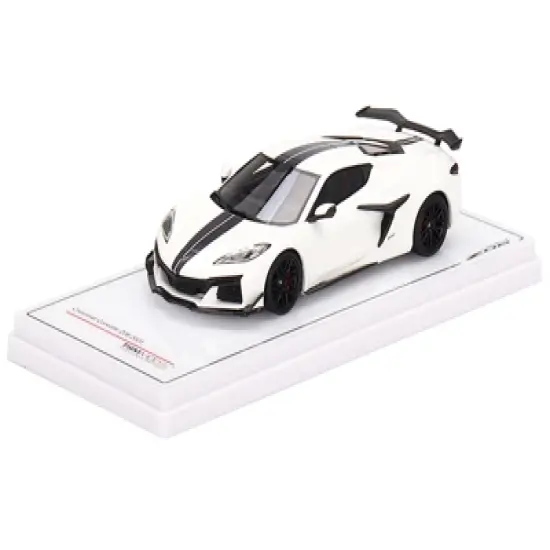 2023 Chevrolet Corvette Z06 Arctic White with Black Stripes 1/43 Model Car by True Scale Miniatures image {3}