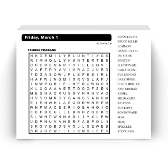 Browntrout 2024 Daily Desk Calendar 5"x6" Word Search image {2}