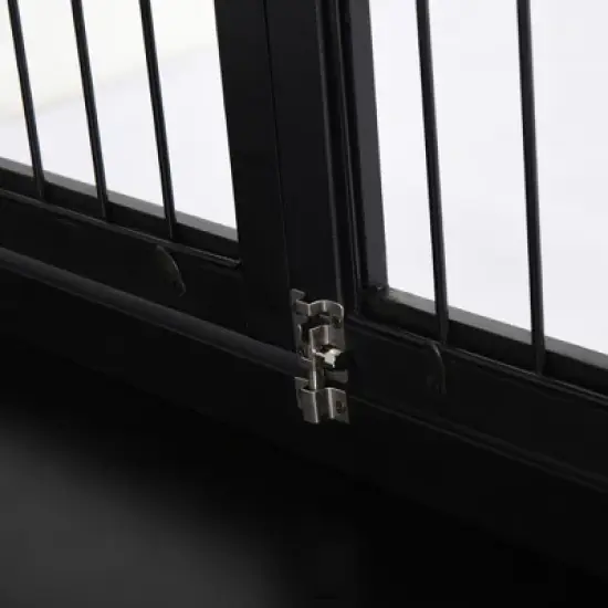 PawHut 26" Wooden Dog Crate, Furniture Style Pet Cage Kennel, End Table, with Lockable Double Door Entrance, and Top Shelf image {4}