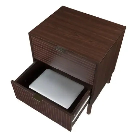 Merk 2 Drawer Nightstand - Sango image {7}
