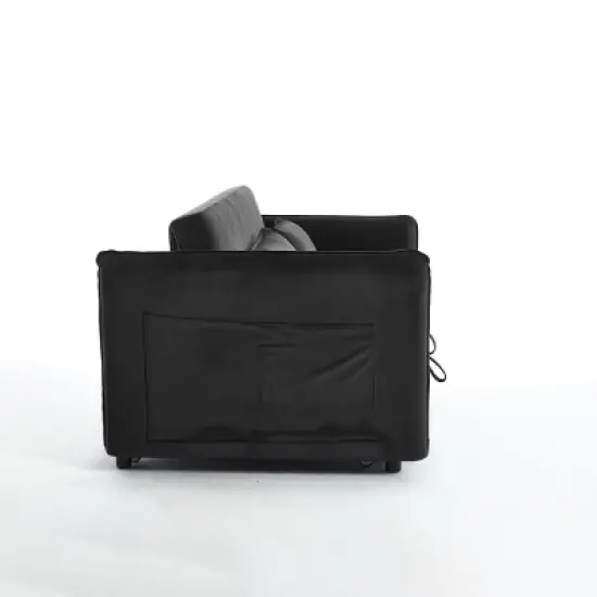 Modern 55" Convertible Velvet Sleeper Sofa Bed with Adjustable Backrest, Compact Pull-Out Loveseat for Small Apartments or Offices-The Pop Home image {6}