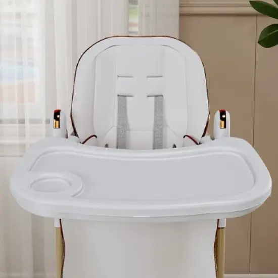 Aortzio Baby High Chair With Wheels,Black image {8}